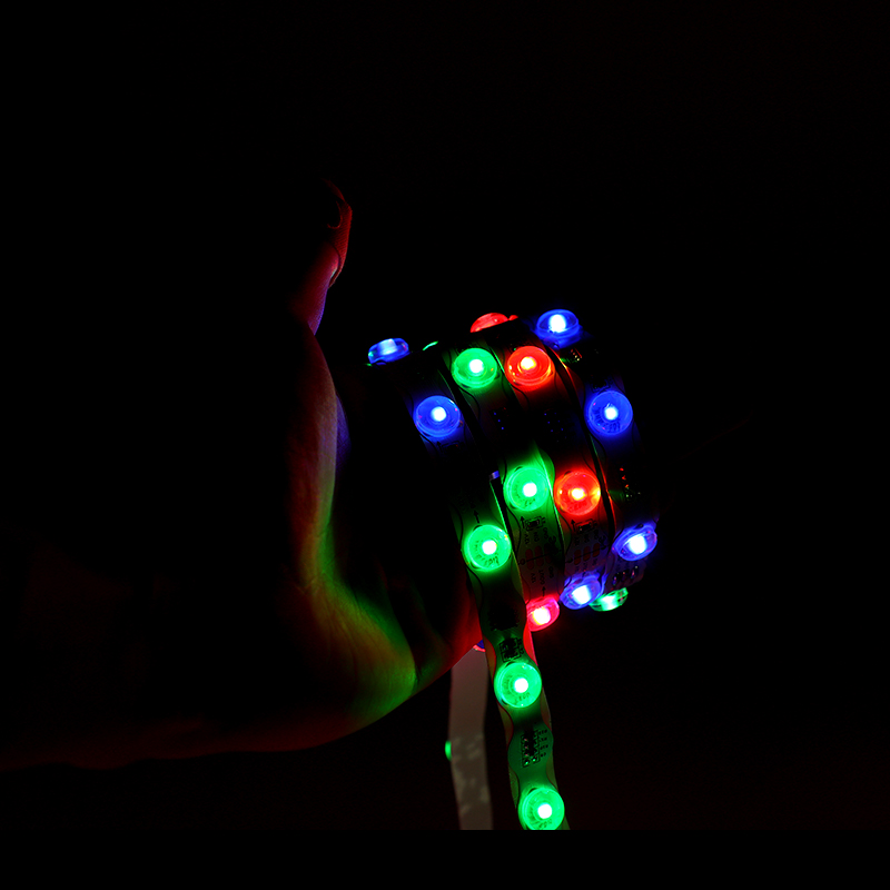 12V 2835  1.30-meter-long wave-shaped lens colored light strip with glittering effect