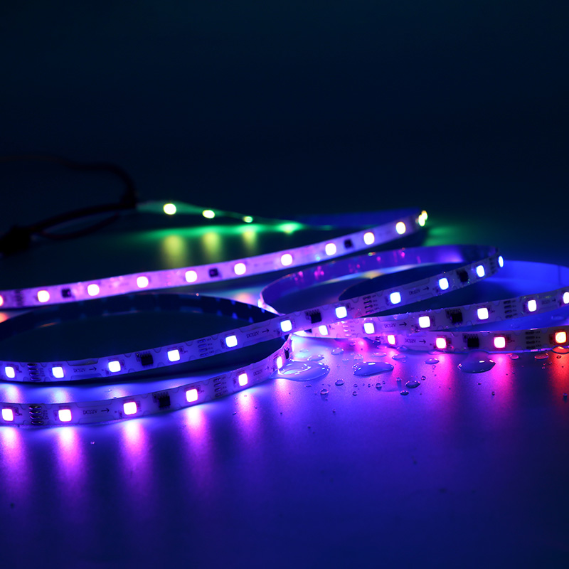 12V 5050 S type 1-meter 36-light color-changing LED light strip (external IC, point-to-point transmission) (with rain protection or not)