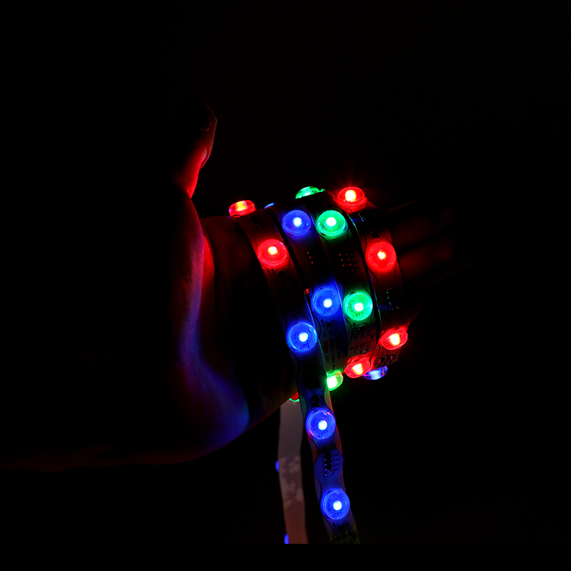 12V 2835  1.30-meter-long wave-shaped lens colored light strip with glittering effect