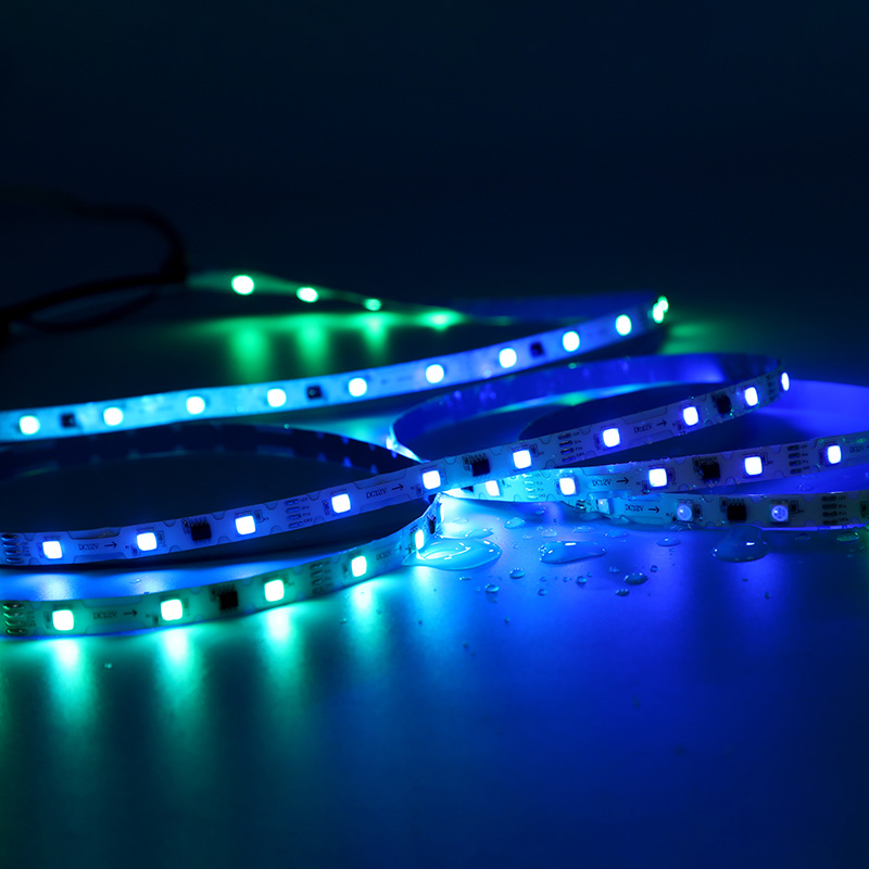 12V 5050 S type 1-meter 36-light color-changing LED light strip (external IC, point-to-point transmission) (with rain protection or not)